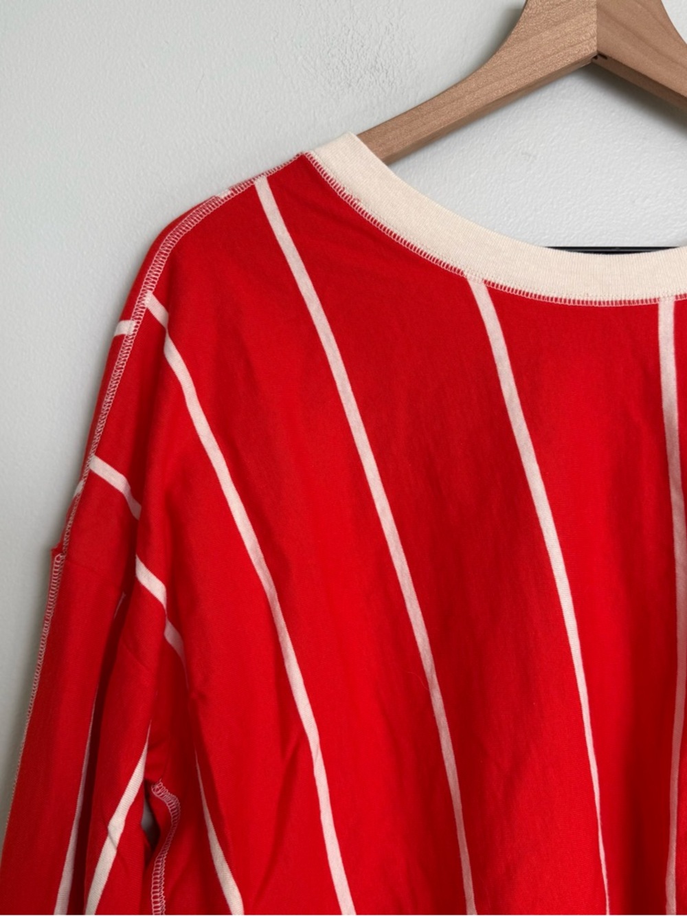 Free People FP Movement Home Game Red & White Stripe Layer Top - Picture 5 of 10
